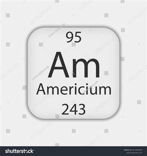 Americium Symbol Chemical Element Periodic Table Stock Vector (Royalty ...