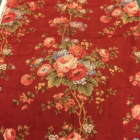 Burgundy Upholstery Fabric. Floral Home Decor Fabric. | Etsy