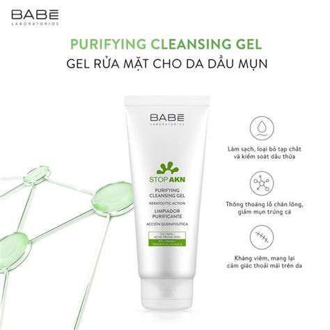 SỬA RỬA MẶT BABE STOP AKN PURIFYING CLEANSING GEL ML DN Cosmetics Mỹ Phẩm chính hãng