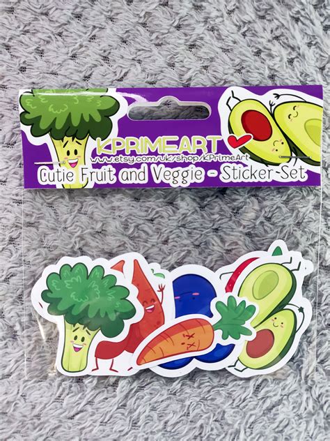 Fruit and Veg Vinyl Sticker Set Healthy Stickers Vinyl | Etsy