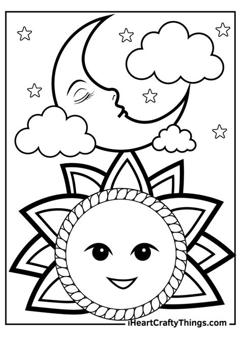 Sun And Moon Drawing Tumblr Sketch Coloring Page