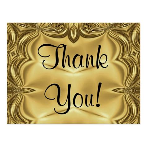 Elegant Gold Thank You Postcards