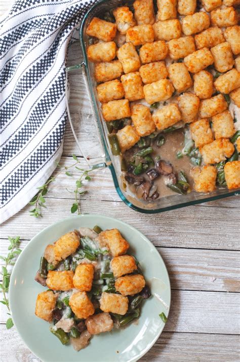 Vegan Tater Tot Green Bean Casserole Cozy Peach Kitchen