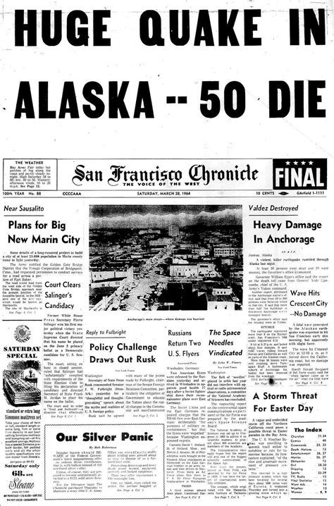 Chronicle Covers The Second Largest Quake In Human History