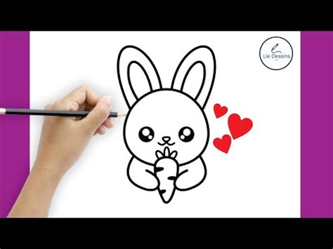 Apprenez Dessiner Un Lapin En Train De Manger Une Carotte Si Mignonne