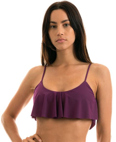 Ruffled Plum Bra Bikini Top With Adjustable Straps Top Sublime Babado