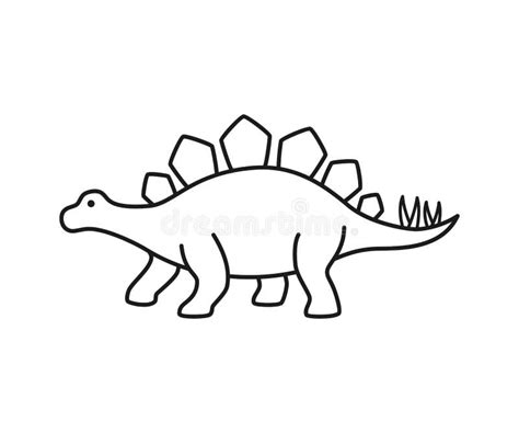 Silueta Del Contorno Del Vector Del Stegosaurus El Contorno Del Negro Del Stegosaurus Del