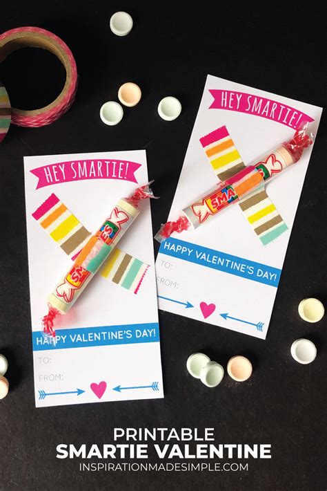 Smarties Valentine Printable Super Easy Printable Valentines Card For