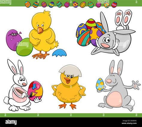 easter cartoon characters set Stock Vector Image & Art - Alamy