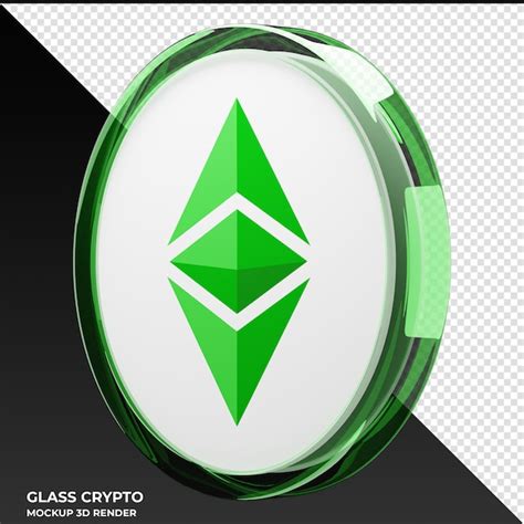 Premium Psd Ethereum Classic Etc Glass Crypto Coin 3d Illustration