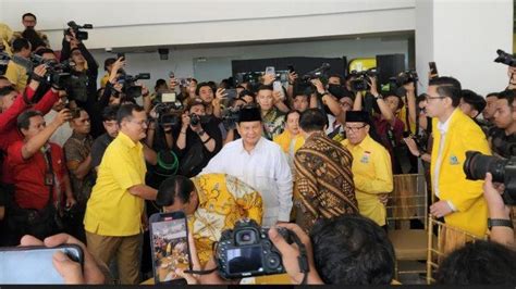 Hadiri Tasyakuran Di Markas Golkar Prabowo Saya Merasakan Dukungan