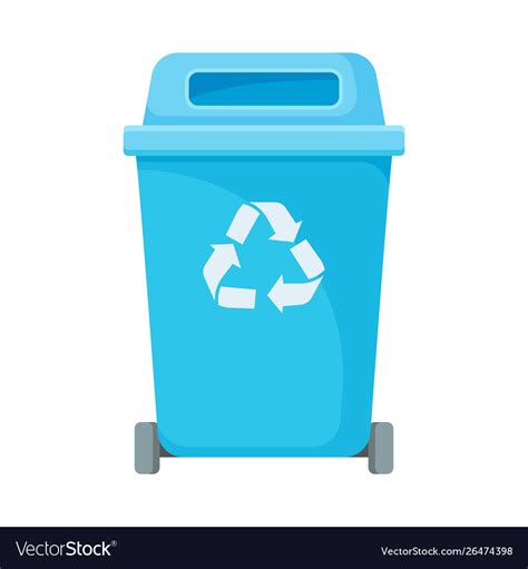 Blue Recycle Bin With Lid