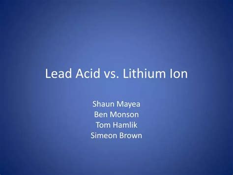 PPT - Lead Acid vs. Lithium Ion PowerPoint Presentation, free download ...