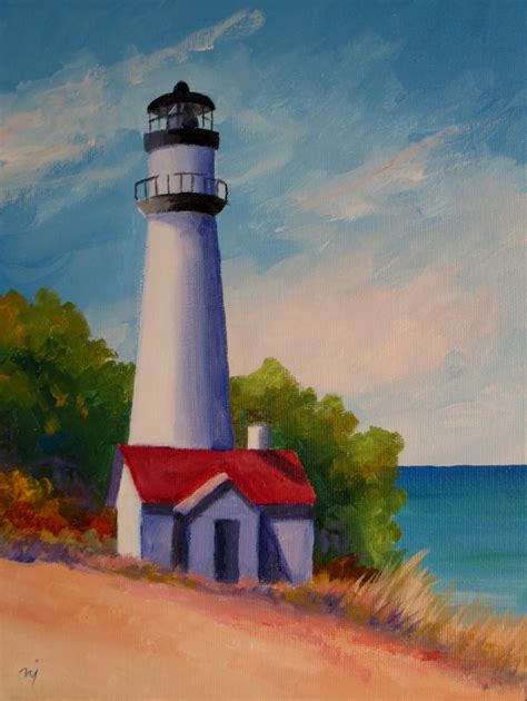 Nel's Everyday Painting: Lighthouse One and Two - SOLD