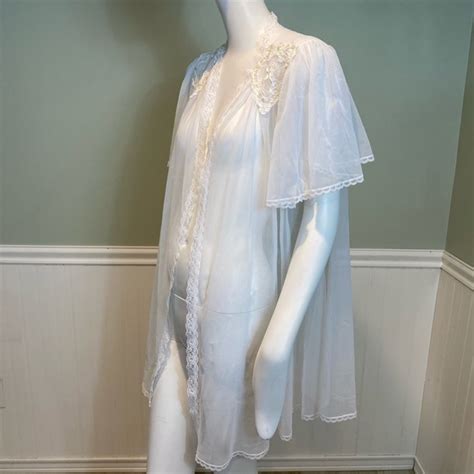 Val Mode Lingerie Intimates Sleepwear Vintage S Val Mode Lingerie White Peignoir Jacket