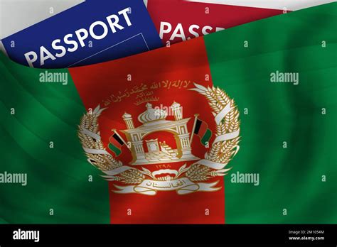 Afghanistan Flag Background And Passport Of Afghanistan Citizenship Official Legal Immigration