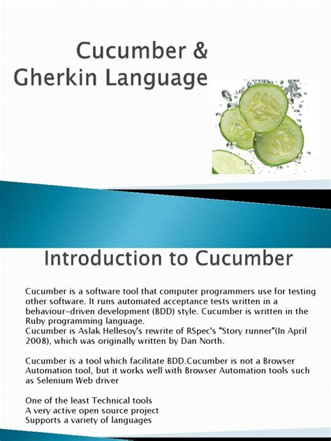 Cucumber Gherkin Language | PDF | Information Technology | Information Age