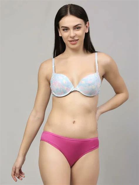 Buy PrettyCat Beige Solid Polyester Bra Panty Set For Women PC SET