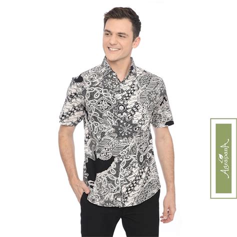 Jual Agrapana Batik Slimfit Priya Baju Kemeja Hem Batik Pria Lengan