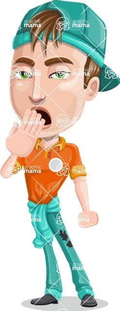 Repairman Cartoon Vector Character 112 Illustrations Feeling Bored And Yawning Graphicmama