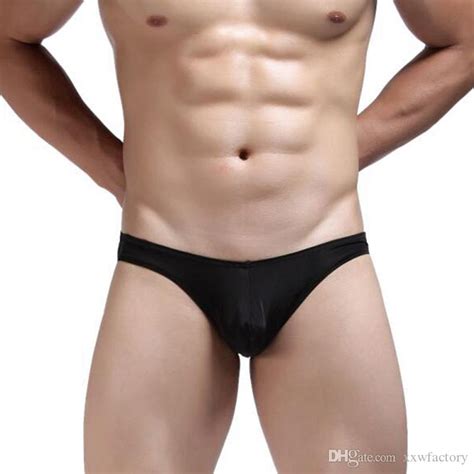 Buy Dropship Products Of Mens Sexy Silk Material Underwear Brave Person Briefs Men Low Rise U