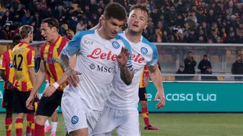 Lecce 1 2 Napoli Own Goal Gets Runaway Leaders Back On Track