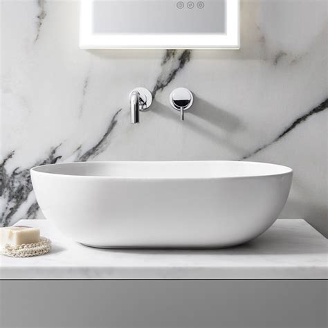 Lavabo D Appoggio Bianco Opaco Ceramica Globo T Edge X H Cm