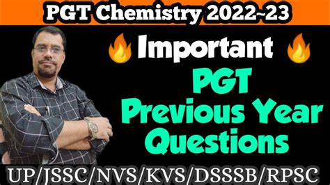 Pgt Chemistry Previous Year Questions Pgt Chemistry Preparation