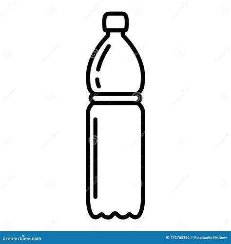 Icono De Botella De Plástico De Contorno Del Vector Ilustración del