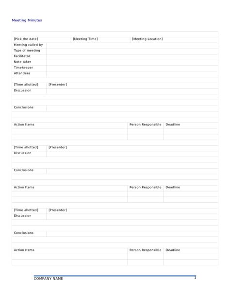 Corporate Minutes Template Word Sarseh