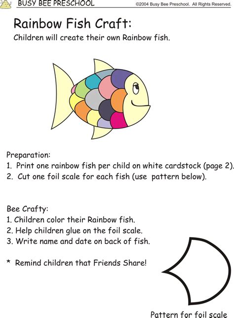 Rainbow Fish Printable Pdf Free