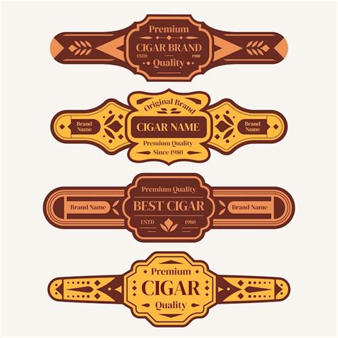 Free Vector Flat Design Cigar Labels Design