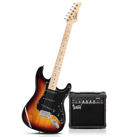 Glarry Full Size Electric Guitar For Beginner With 20W Amplifier Brown