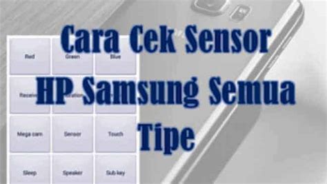 Cara Cek Sensor Hp Homecare