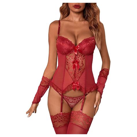 Ydkzymd Plus Size Lingerie Sets With Garter Belt And Stockings L