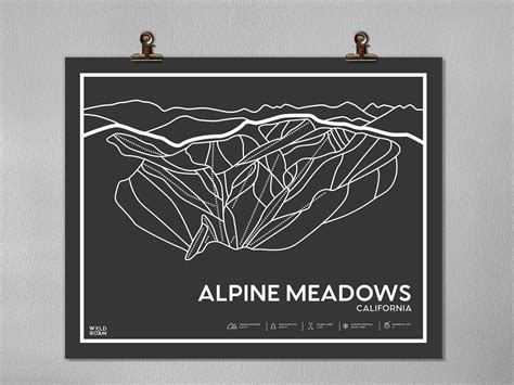 Alpine Meadows Printable Ski Map, Alpine Meadows Trail Map, Wall Art ...