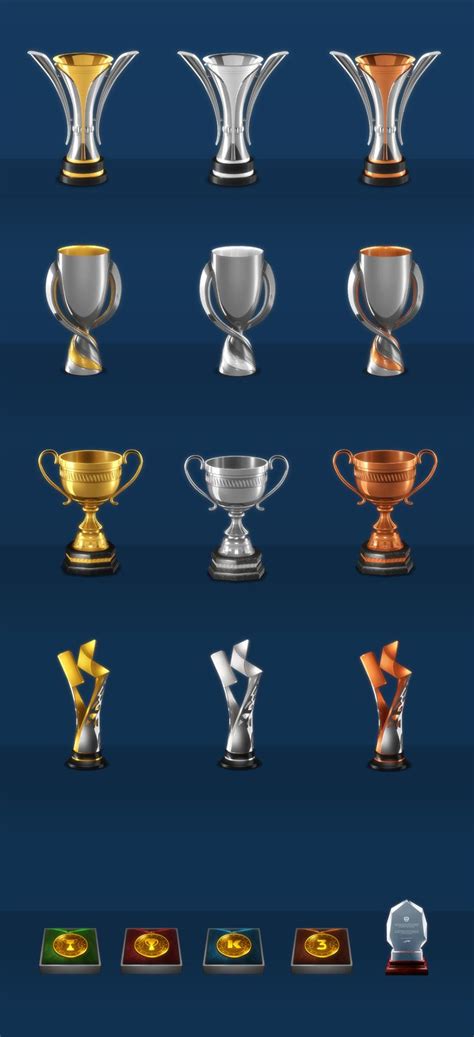 ArtStation - Trophies and medals for Golden Manager | Trophies and ...