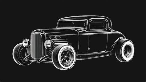 Vintage Hot Rod Illustration Premium AI Generated Image