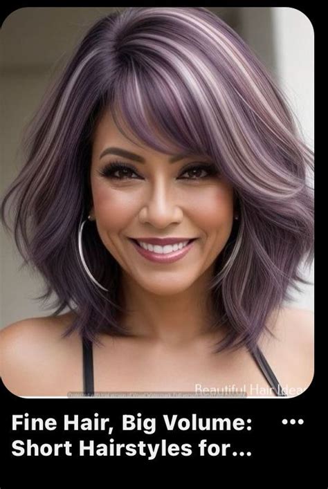 Pin By Moto On Hair Stlye In 2024 Spring Hair Color Short Hair Styles Purple Hair Highlights