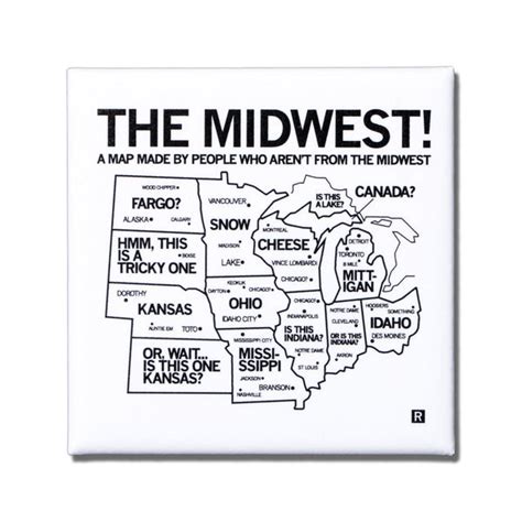 Midwest Map Metal Magnet Raygun