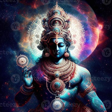 Hindu God Vishnu In Universe 22188983 Stock Photo At Vecteezy