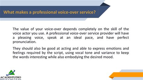 Ppt What Is A Voice Over Service Powerpoint Presentation Free