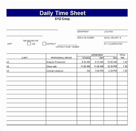 10 Timesheet Template In Excel - Excel Templates