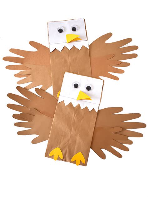 Paper Bag Handprint Eagle Craft Eagle Craft Animal Crafts For Kids