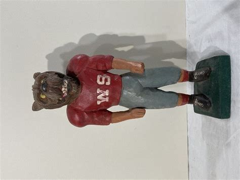 Washington State Cougars 12" Carved Wood Mascot Figure Statue