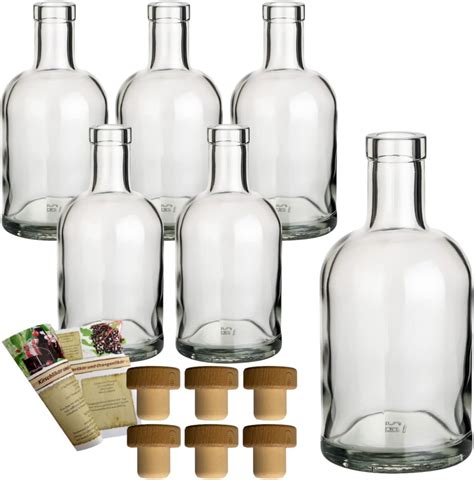 Gouveo Lot De Bouteilles En Verre Vides Classiques Ml Avec