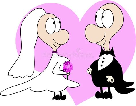 Wedding couple cartoon stock illustration. Illustration of icon - 32370525