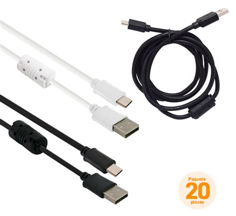 Paquete De Cables Usb A Tipo C Con N Cleo De Ferrita M