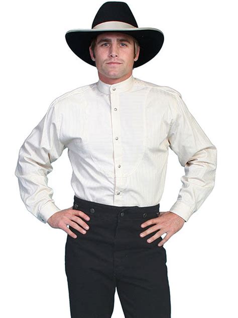 Western Shirt Collection Scully Men S Rangewear Bib Tone On Tone Ivory Outwest Shop