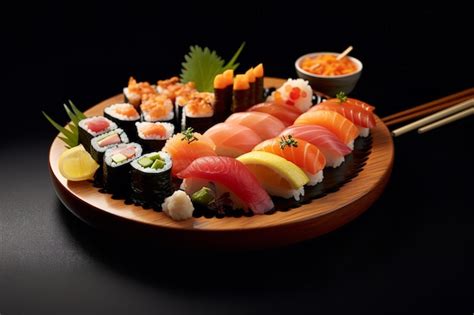 Conjunto De Piezas De Sushi Foto Premium